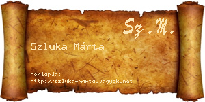 Szluka Márta névjegykártya