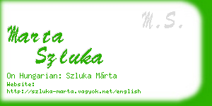 marta szluka business card